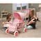 Badger Basket Pink Gingham Folding Double Front-to-Back Doll Stroller